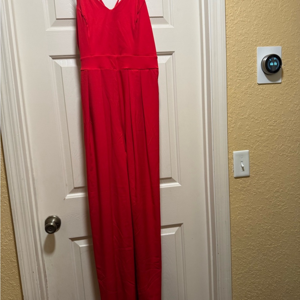 Elegant Red Sleeveless Jumpsuit
